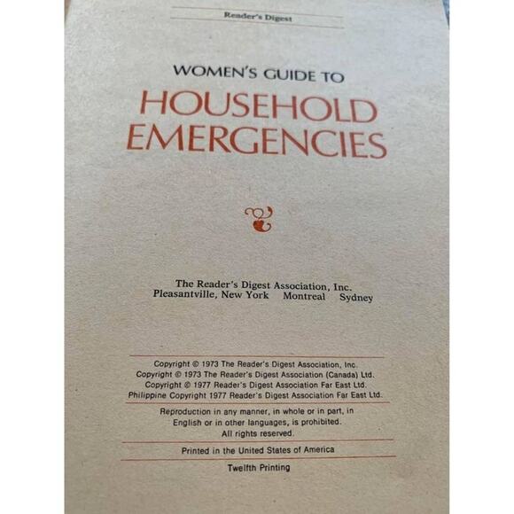 1977 Reader’s Digest - Woman’s Guide to Household Emergencies - Picture 2 of 7